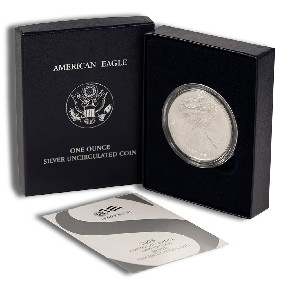 2008-W Burnished Silver American Eagle - BU (with Box and COA)