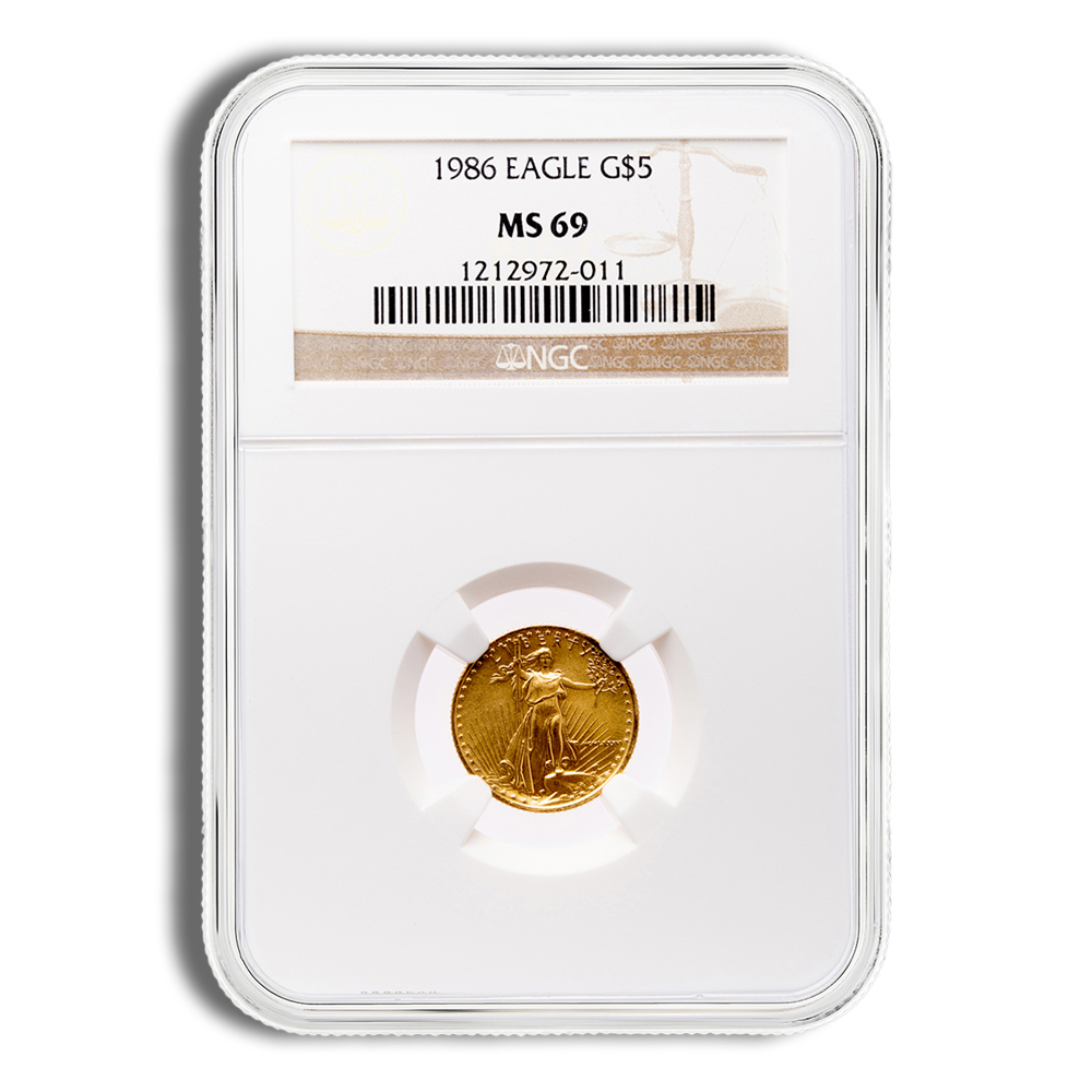 1986 1/10 Oz Gold American Eagle - NGC MS69