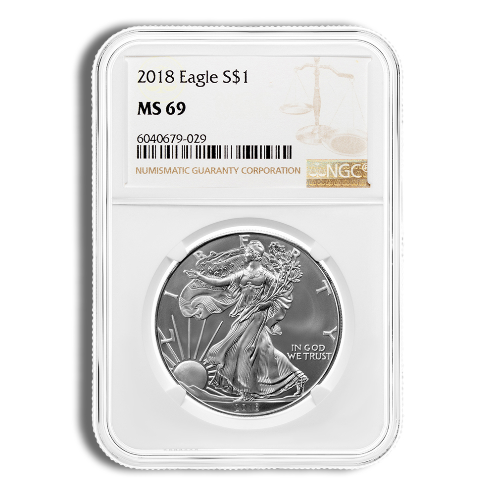 2018 Silver American Eagle - NGC MS69