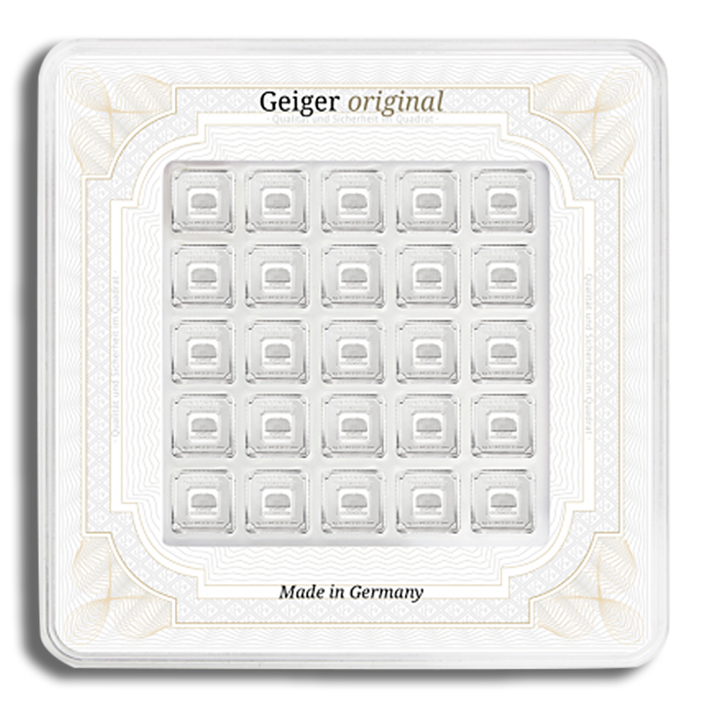 25 x 1 Gram Silver Geiger Multicard Bar (In Assay Card)