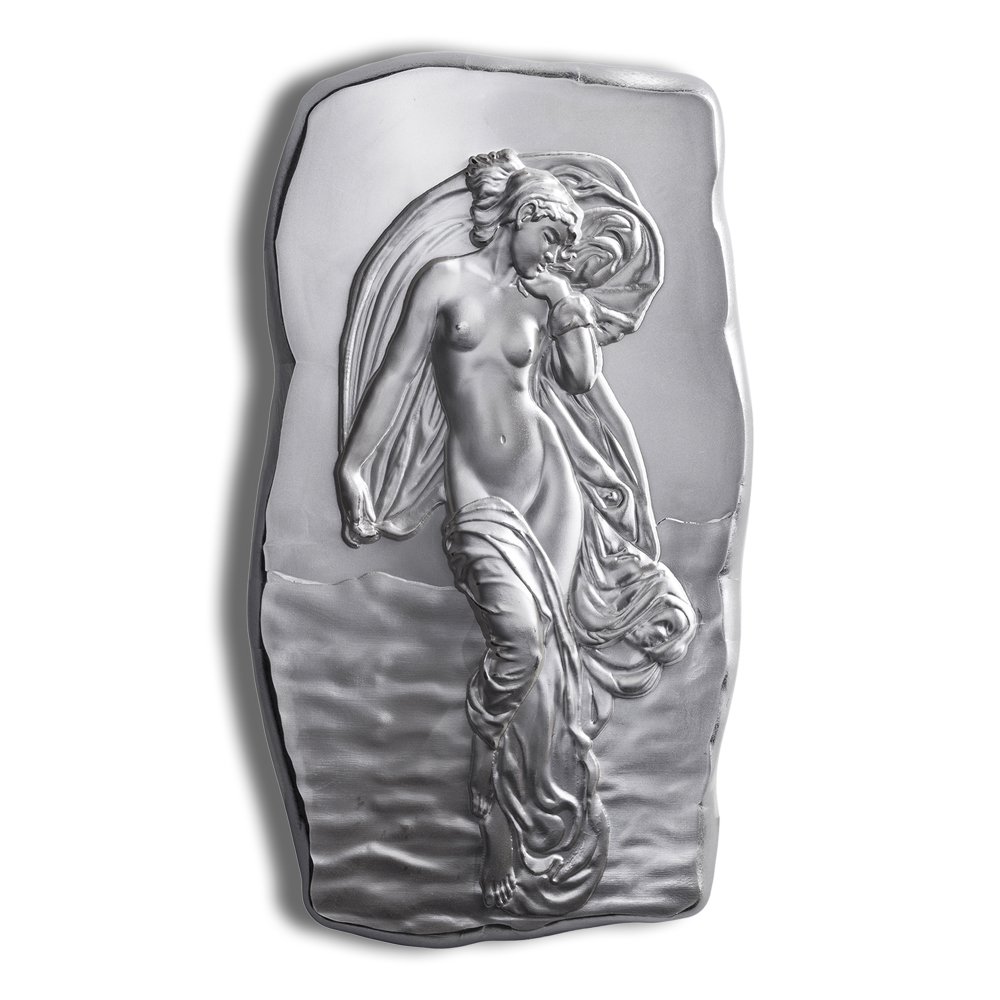 1 Kilo Silver Bar - Argentia Sculpture - Woman with Flowing Gown