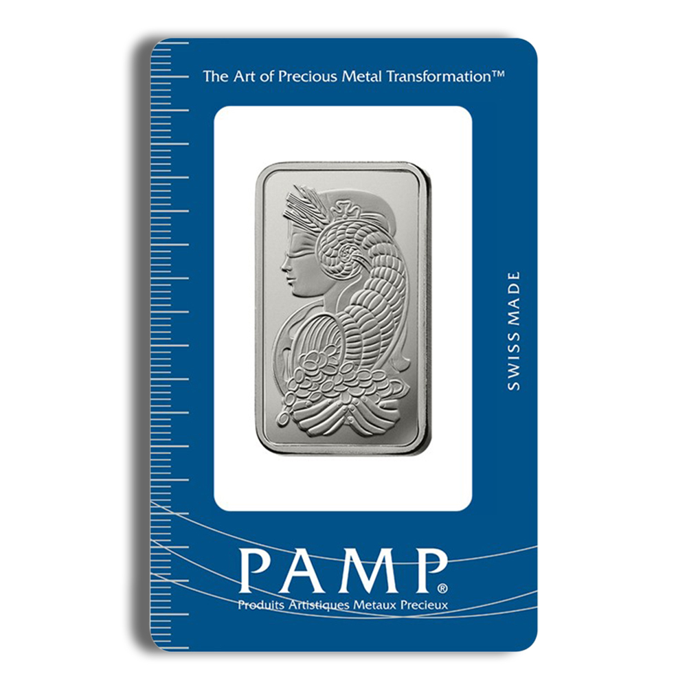 1 Oz Platinum Bar - PAMP Suisse Lady Fortuna (In Assay Card)