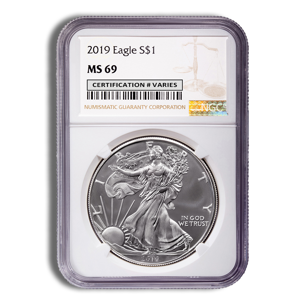 2019 Silver American Eagle - NGC MS69