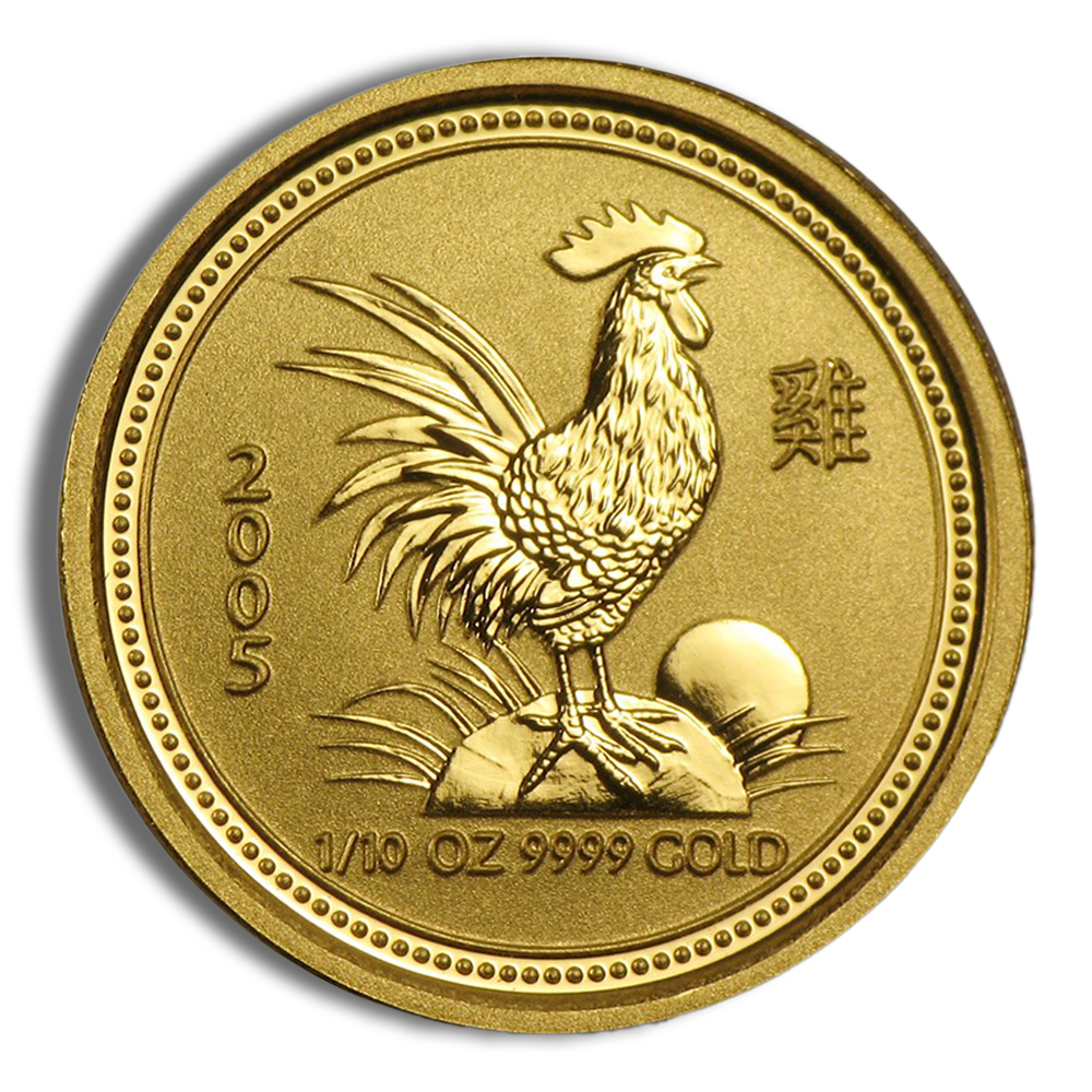 2005 1/10 Oz Australia Gold Lunar Rooster (Series I) - BU