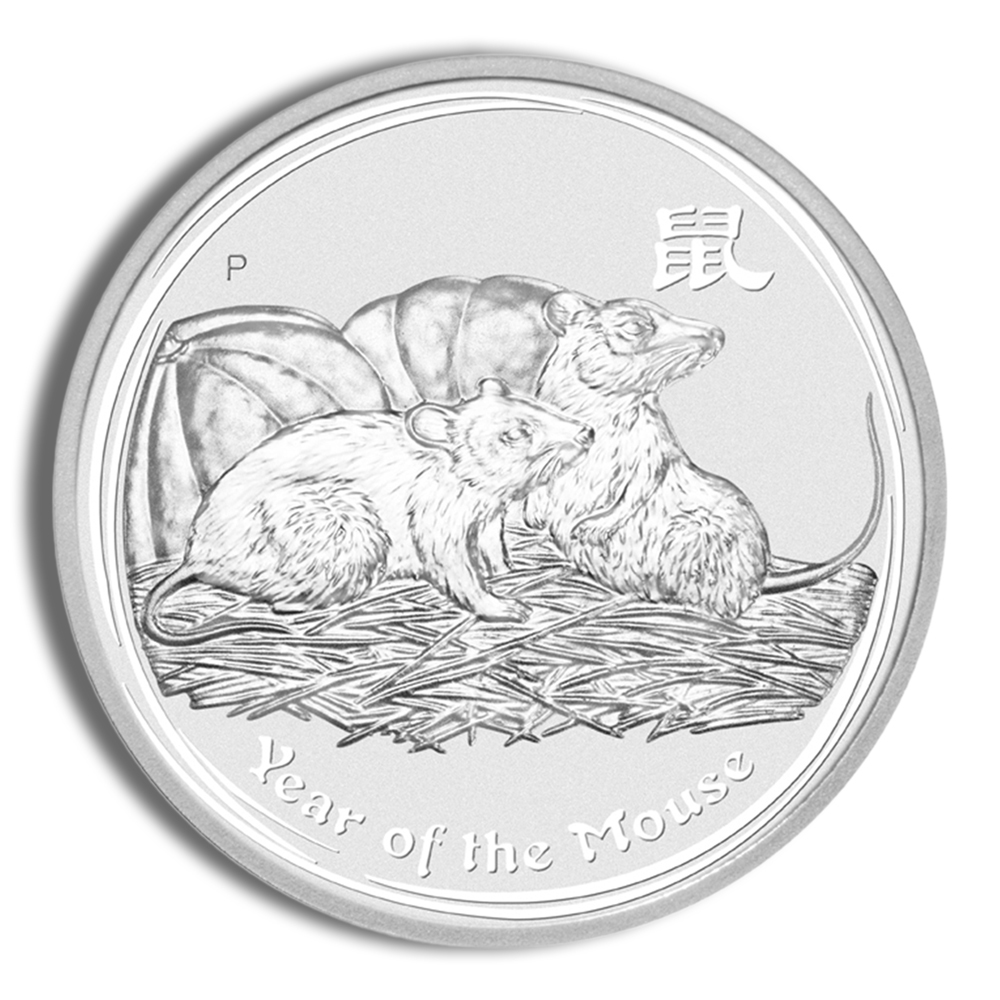 2008 1/2 Oz Australia Silver Lunar Mouse (Series II) - BU