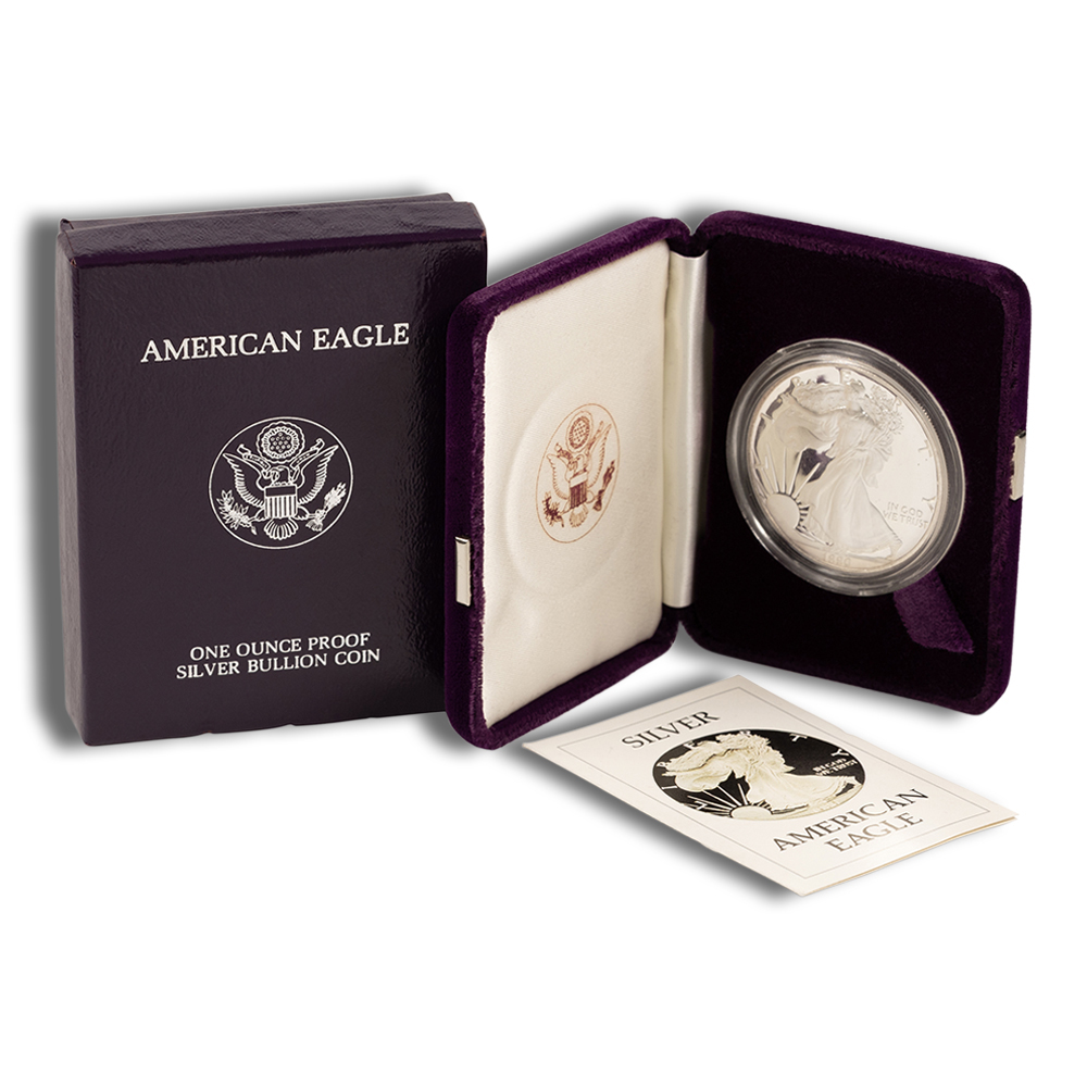 1990-S Proof Silver American Eagle (with Box and COA)