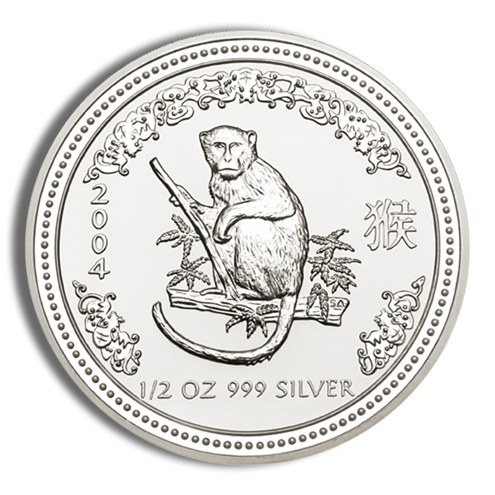 2004 1/2 Oz Australia Silver Lunar Monkey (Series I) - BU