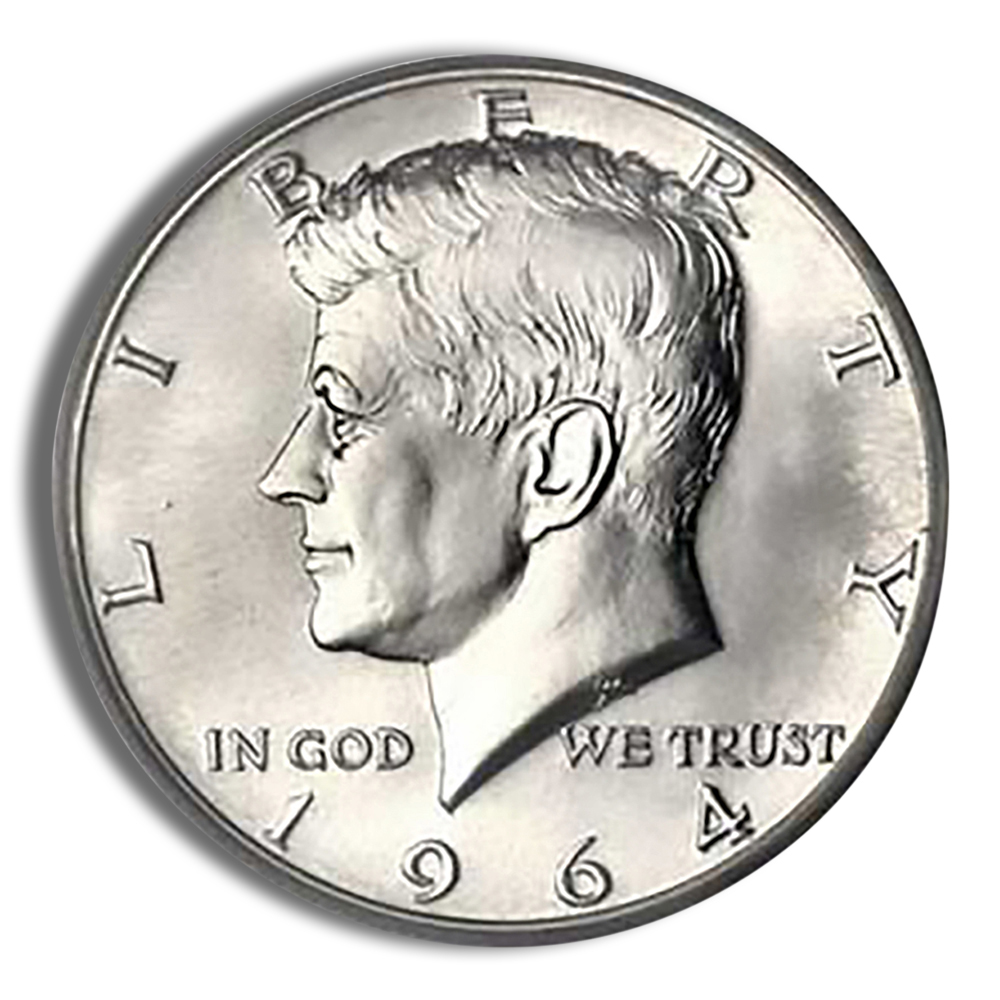 90% Silver 1964 Kennedy Half Dollars BU - $1 Face Value