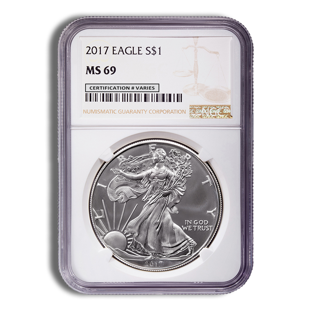 2017 Silver American Eagle - NGC MS69