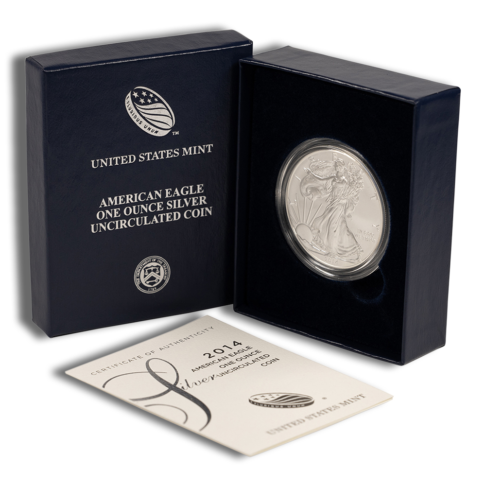 2014-W Burnished Silver American Eagle - BU (with Box and COA)