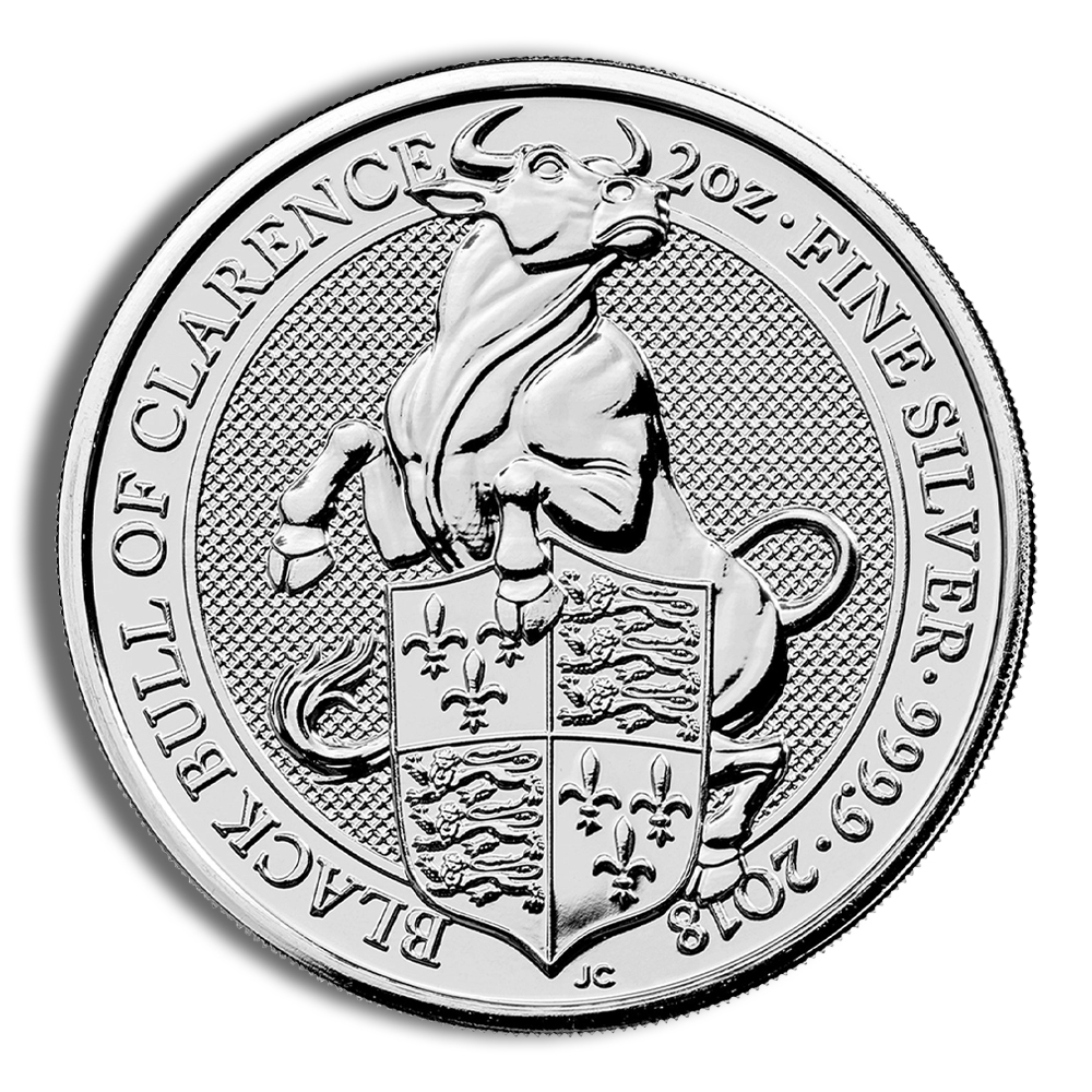 2018 2 Oz Silver Great Britain Queen's Beasts - Bull