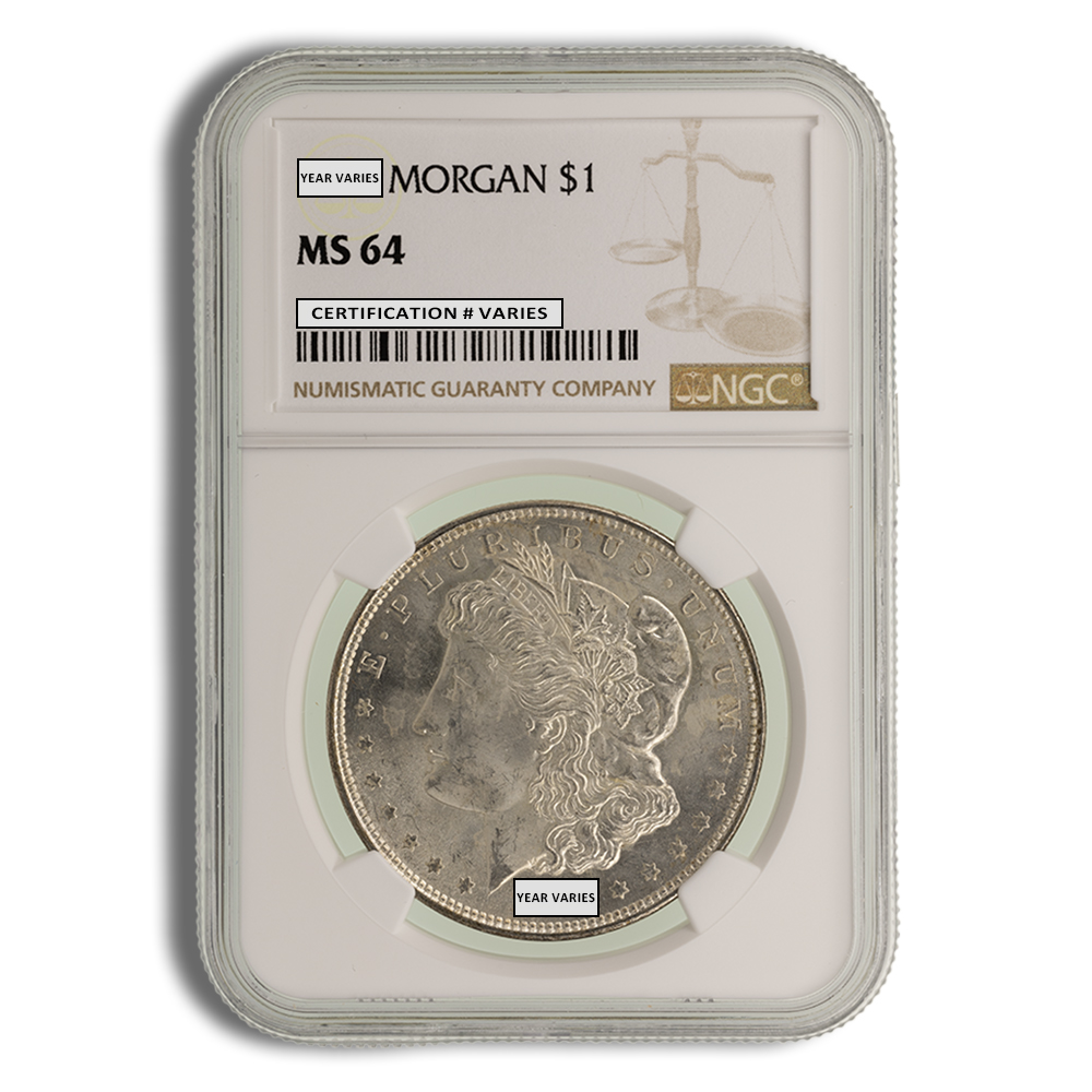 1921 Morgan Silver Dollar - NGC MS64