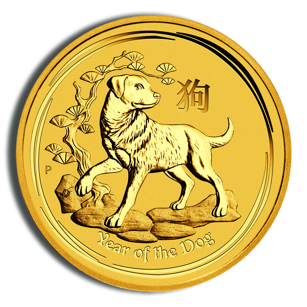 2018 2 Oz Australia Gold Lunar Dog (Series II) - BU