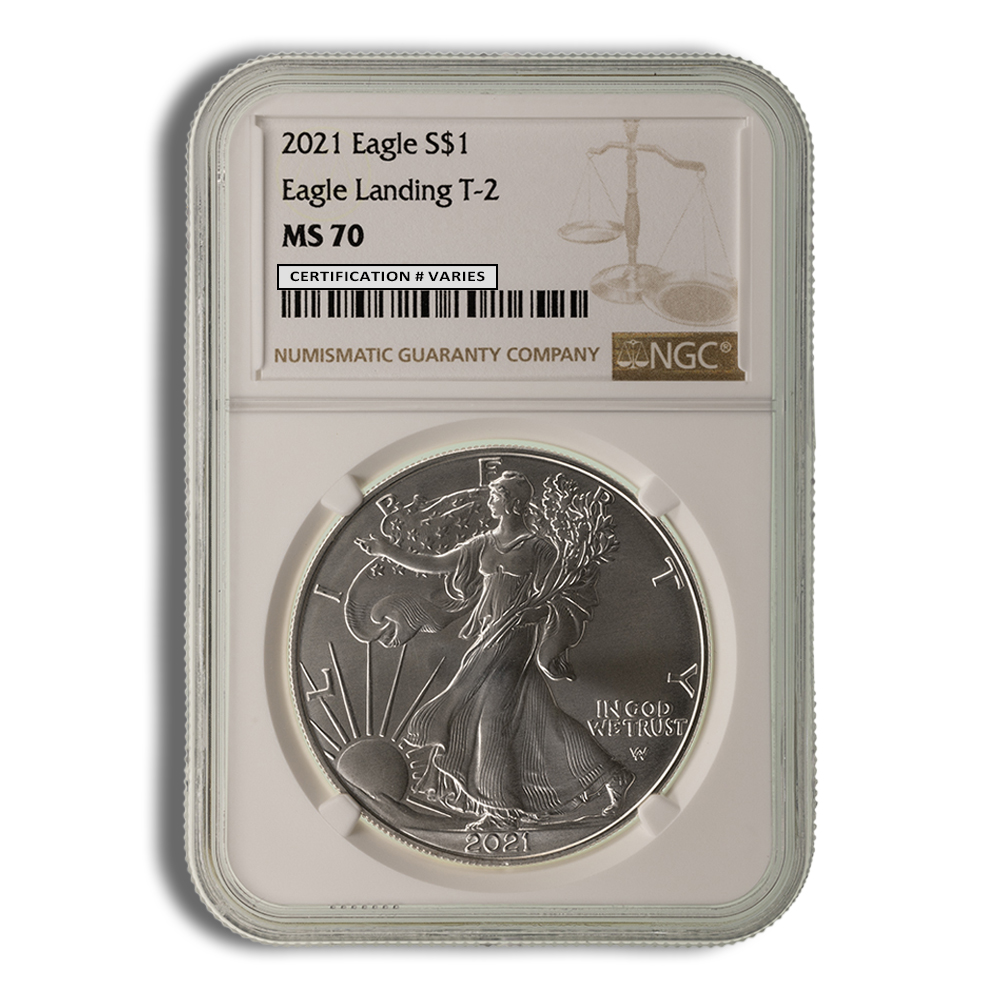 2021 Silver American Eagle Type 2 - NGC MS70