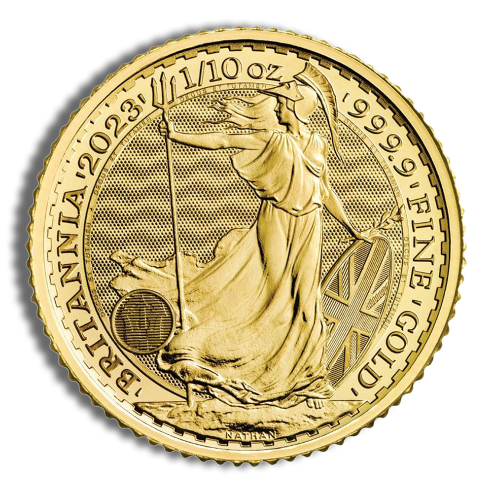 2023 1/10 Oz Gold Great Britain Britannia King George - BU