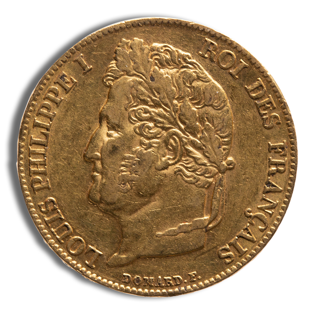 1830-1848 France Gold 20 Francs (Louis Philippe) - XF+