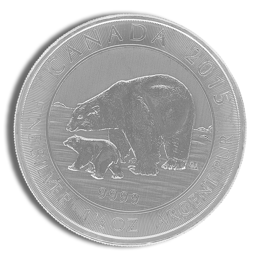 2015 1.5 Oz Canadian Polar Bear & Cub Silver Coin - BU