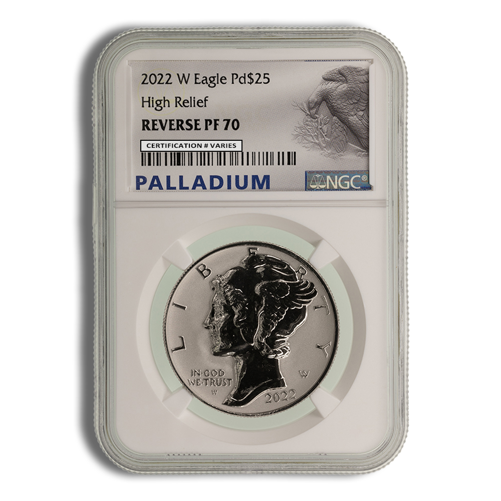 2022-W 1 Oz Reverse Proof Palladium American Eagle - NGC PF70 (Random Label)