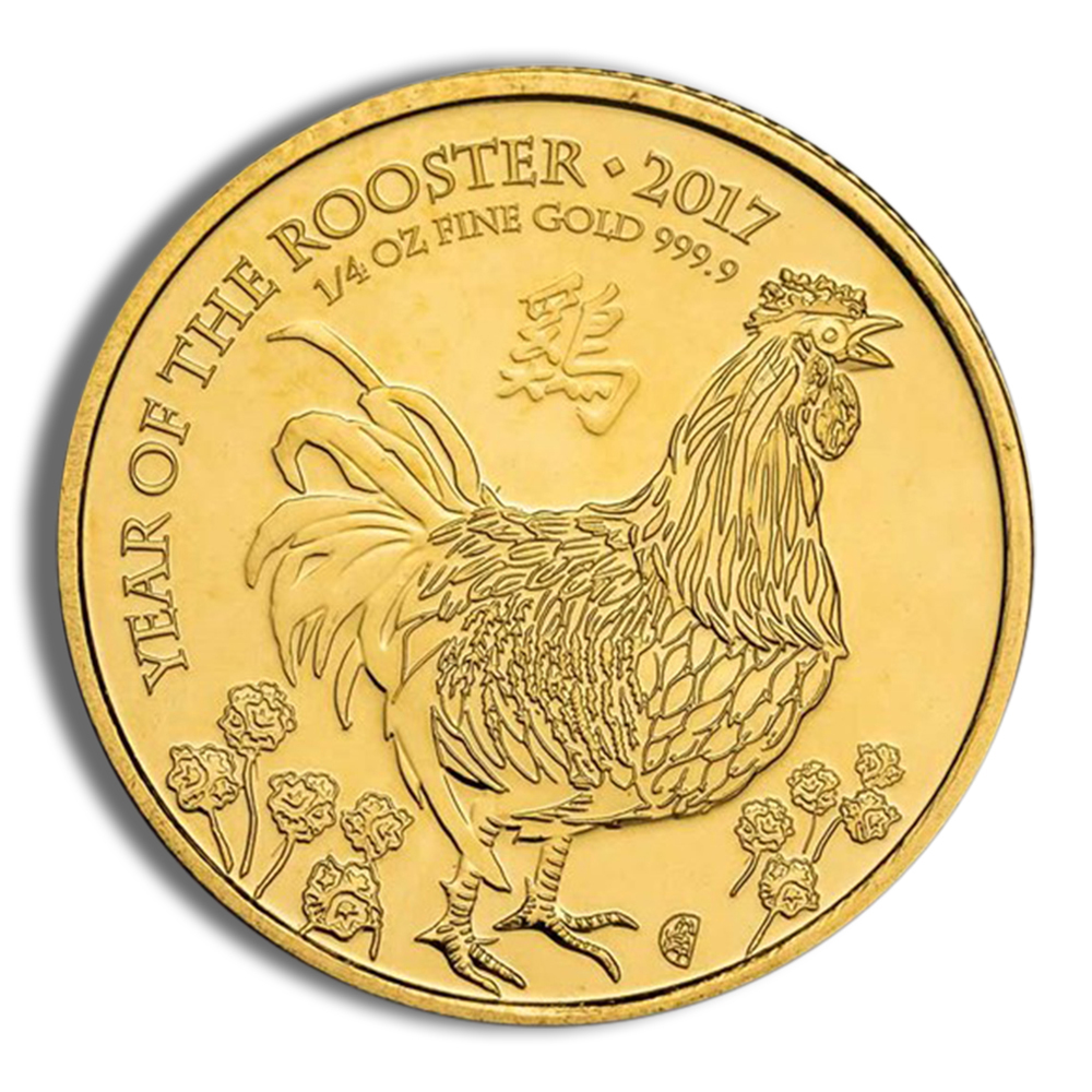 2017 1/4 Oz Great Britain Lunar Gold Coin (Rooster) - BU