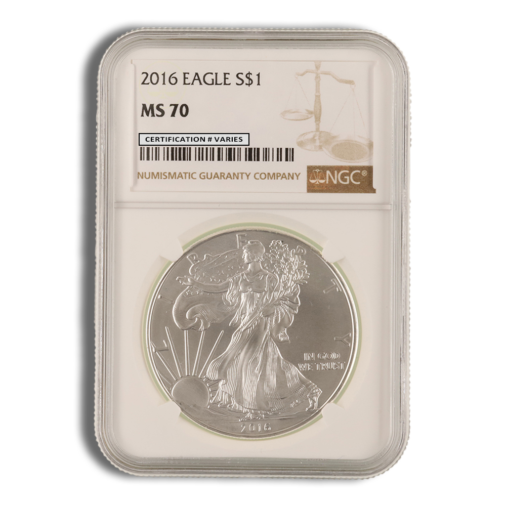 2016 Silver American Eagle - NGC MS70