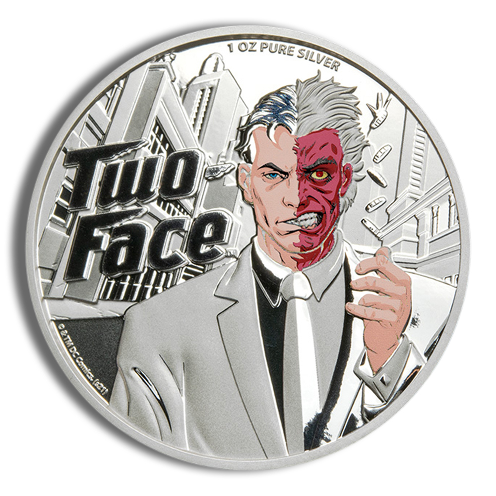 2022 1 Oz Samoa Silver $5 DC Comics Two-Face Silver Coin - BU (with Box and COA)