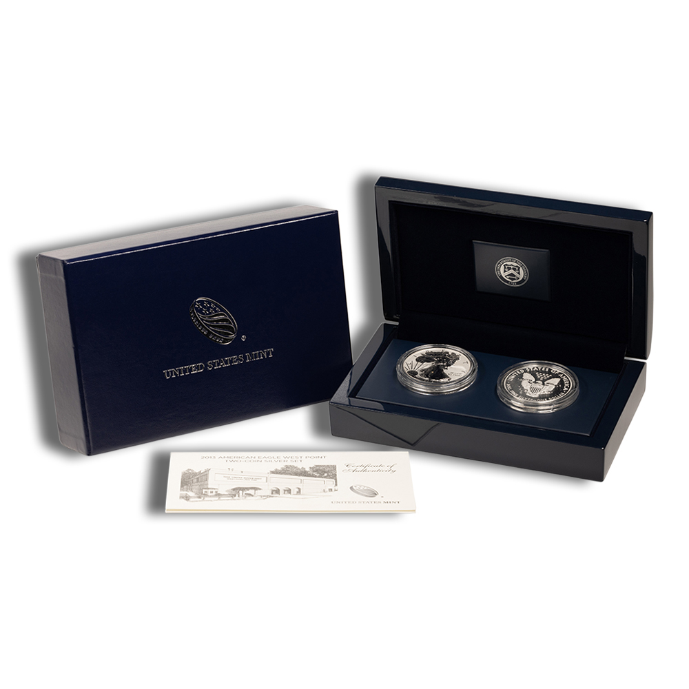 2013 Silver American Eagle West Point Two-Coin Set (with Box and COA)