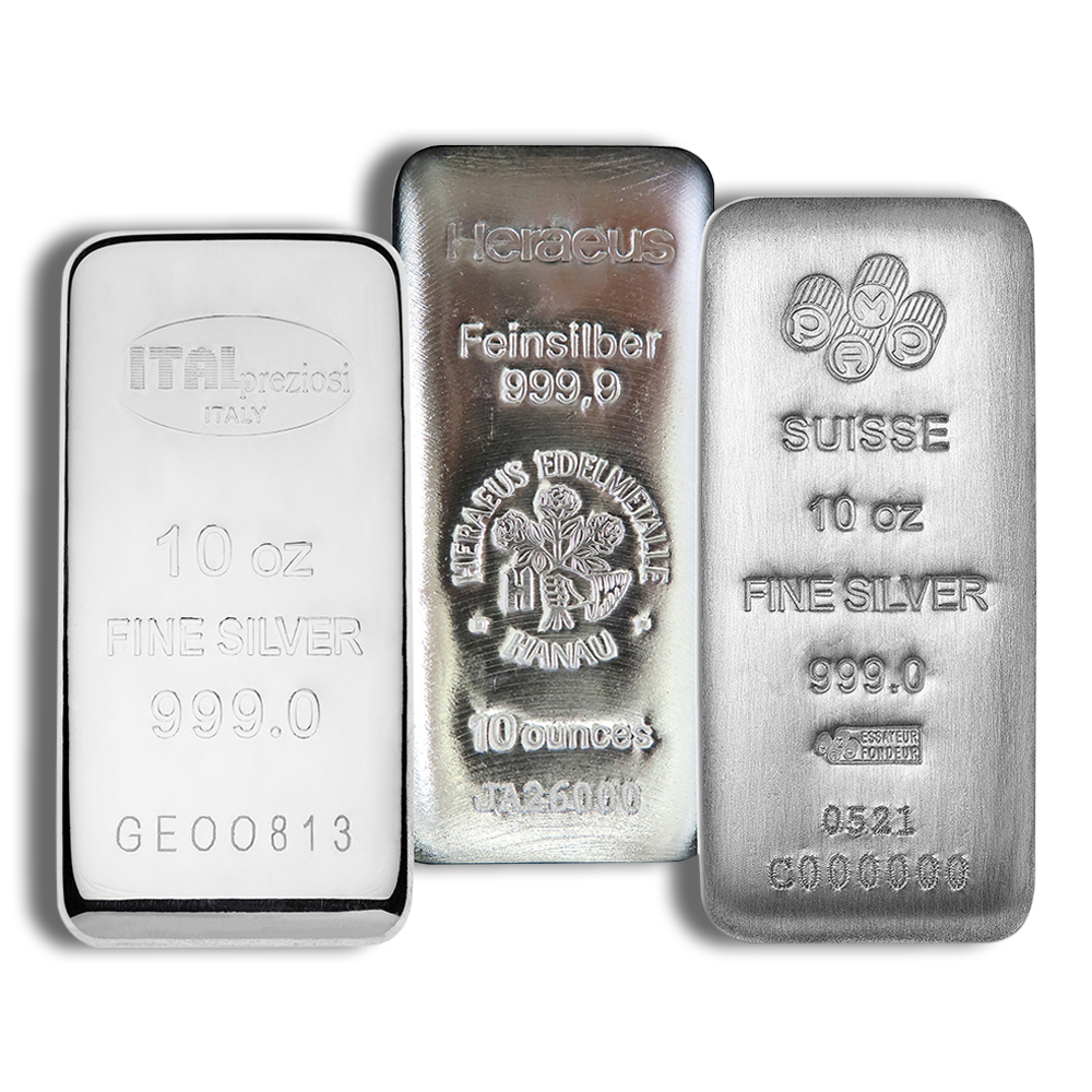 10 Oz Silver Bar (Random Brand)