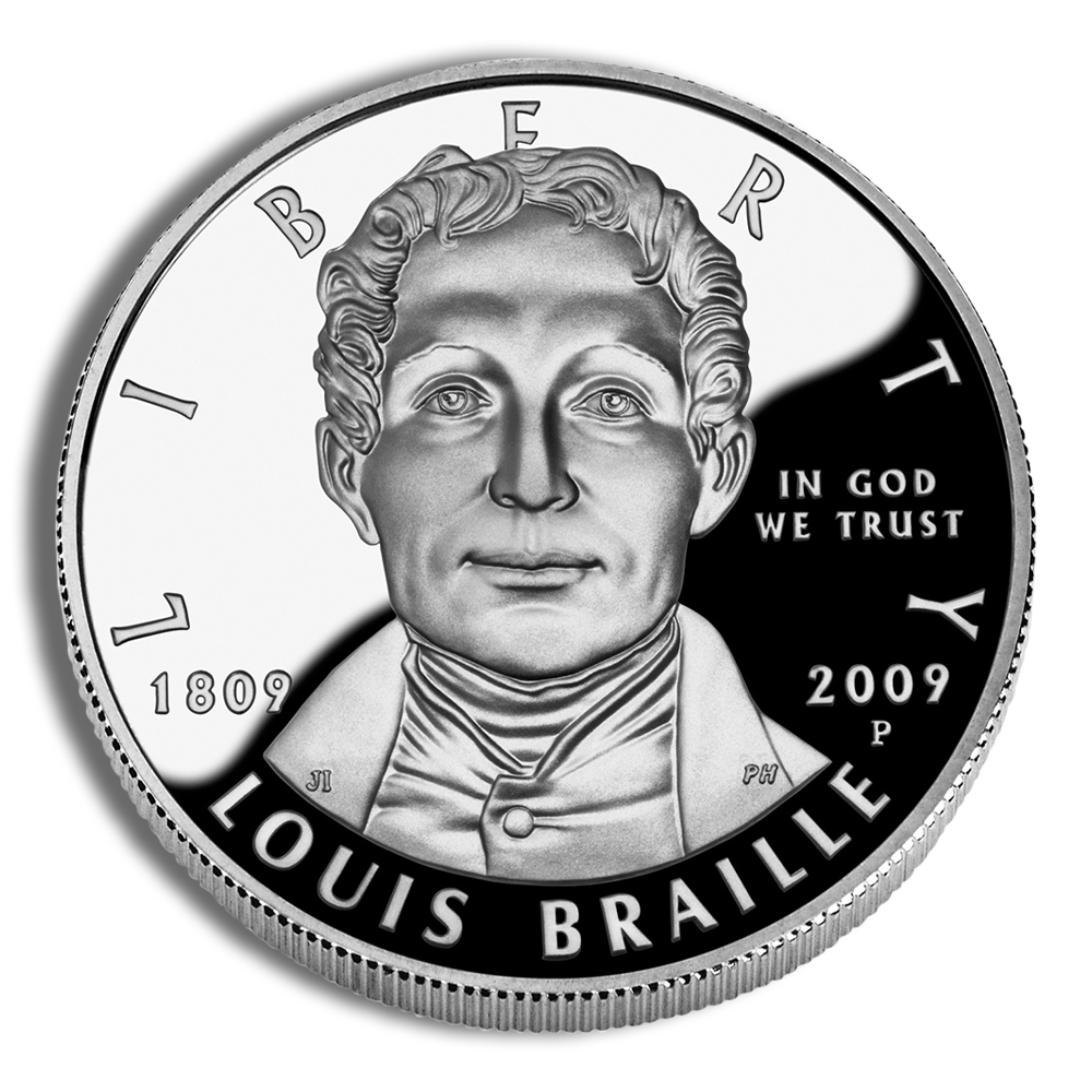 2009-P $1 Louis Braille Silver Commemorative Proof - BU