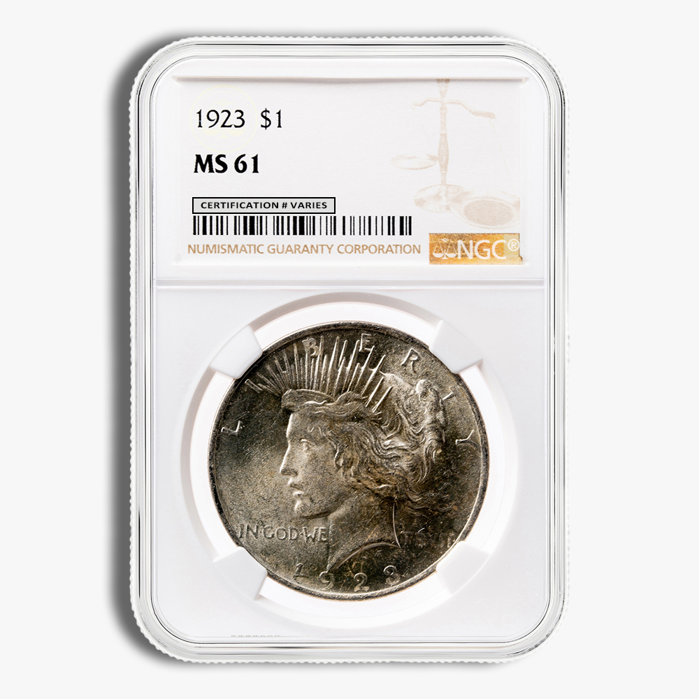 Peace Silver Dollar - NGC MS60-MS62 (Random Year)