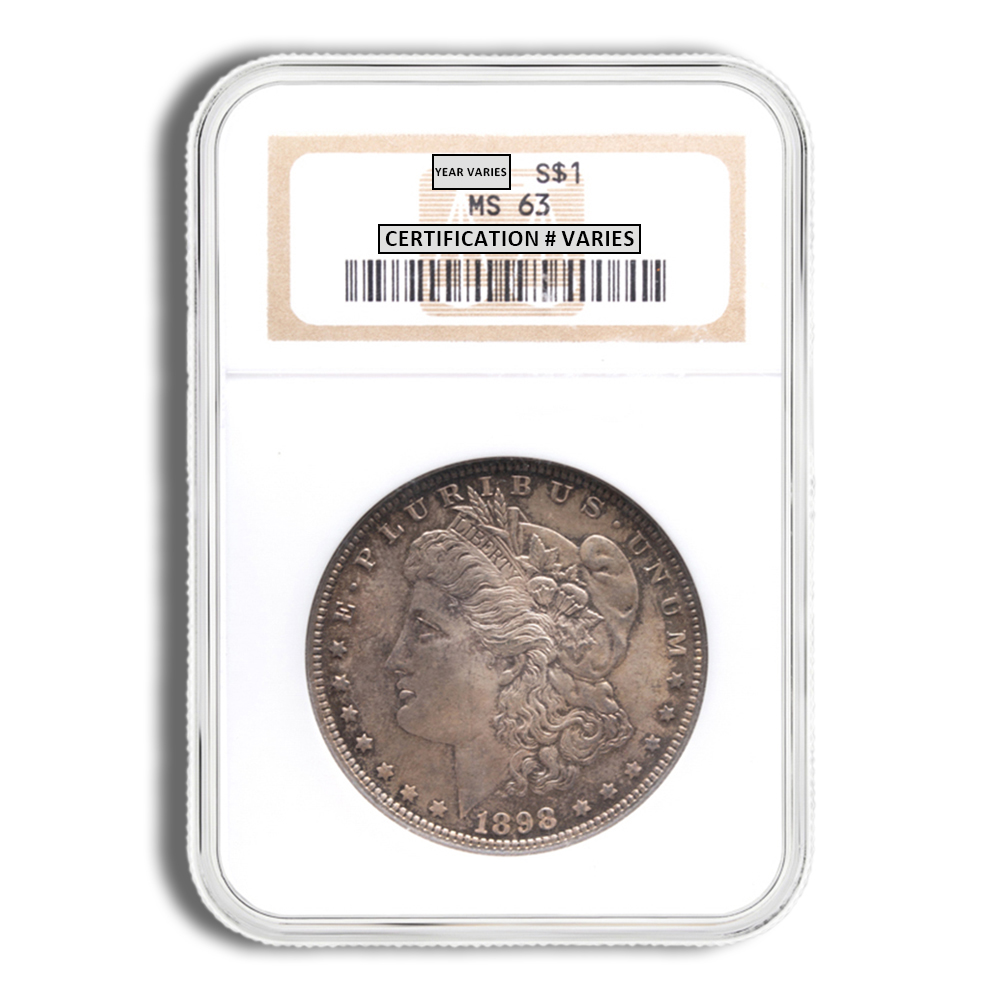 1878-1904 Morgan Silver Dollar - NGC MS63 Toned