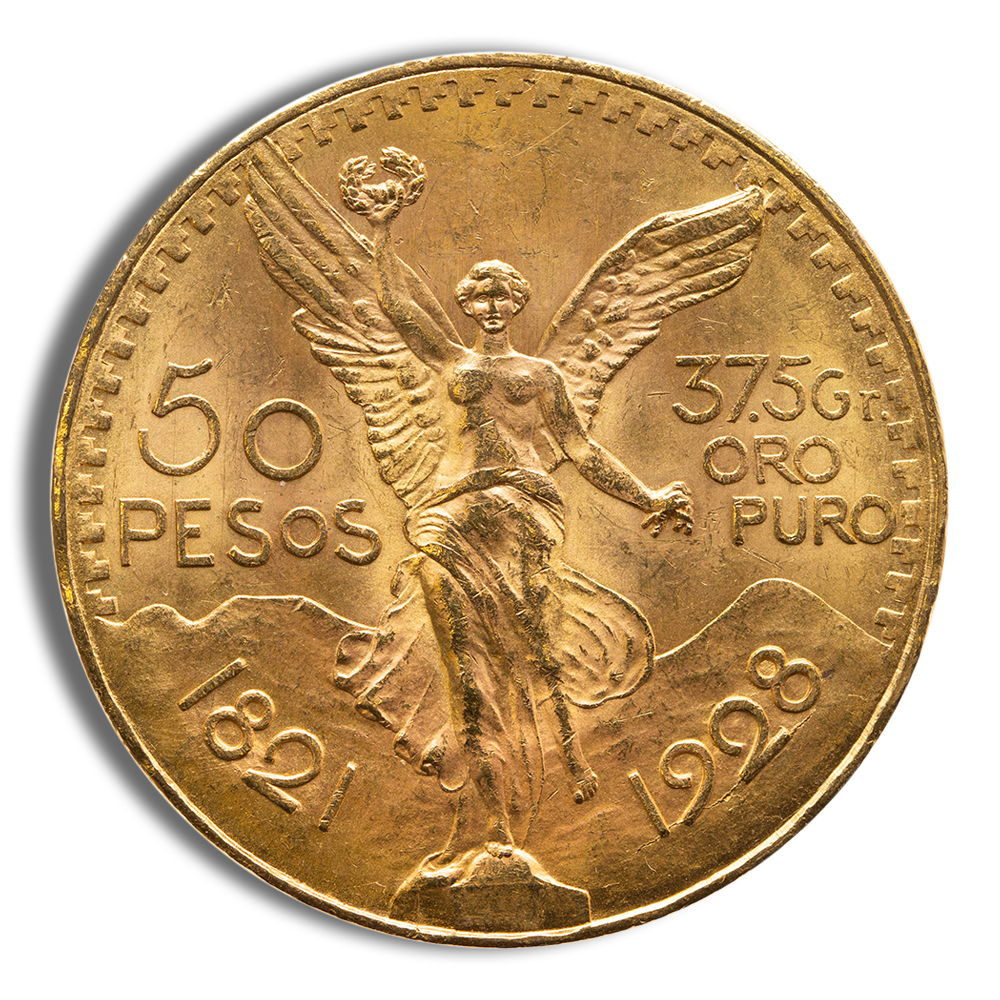 1921 Mexico Gold 50 Peso - Cleaned