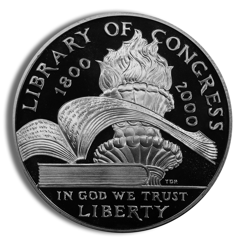 2000-P $1 Library of Congress Silver Commemorative Proof - BU