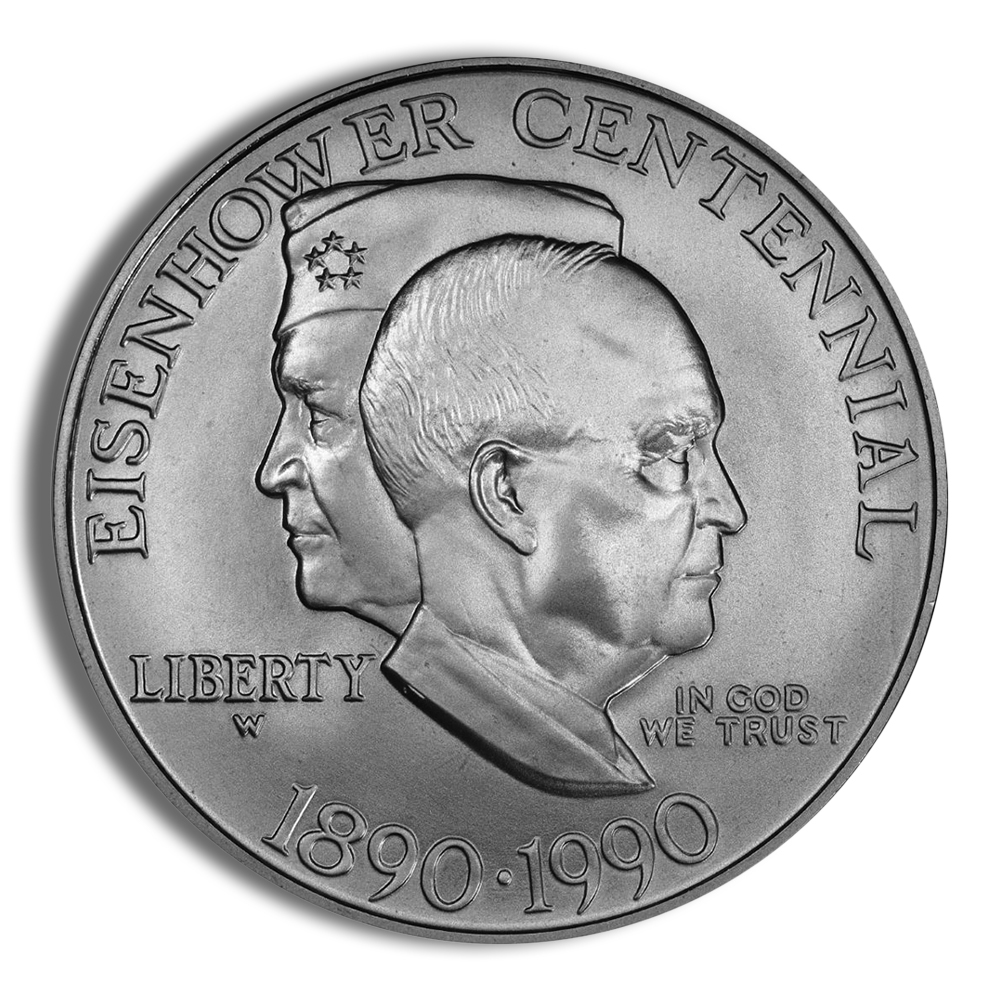 1990-W $1 Eisenhower Silver Commemorative - BU