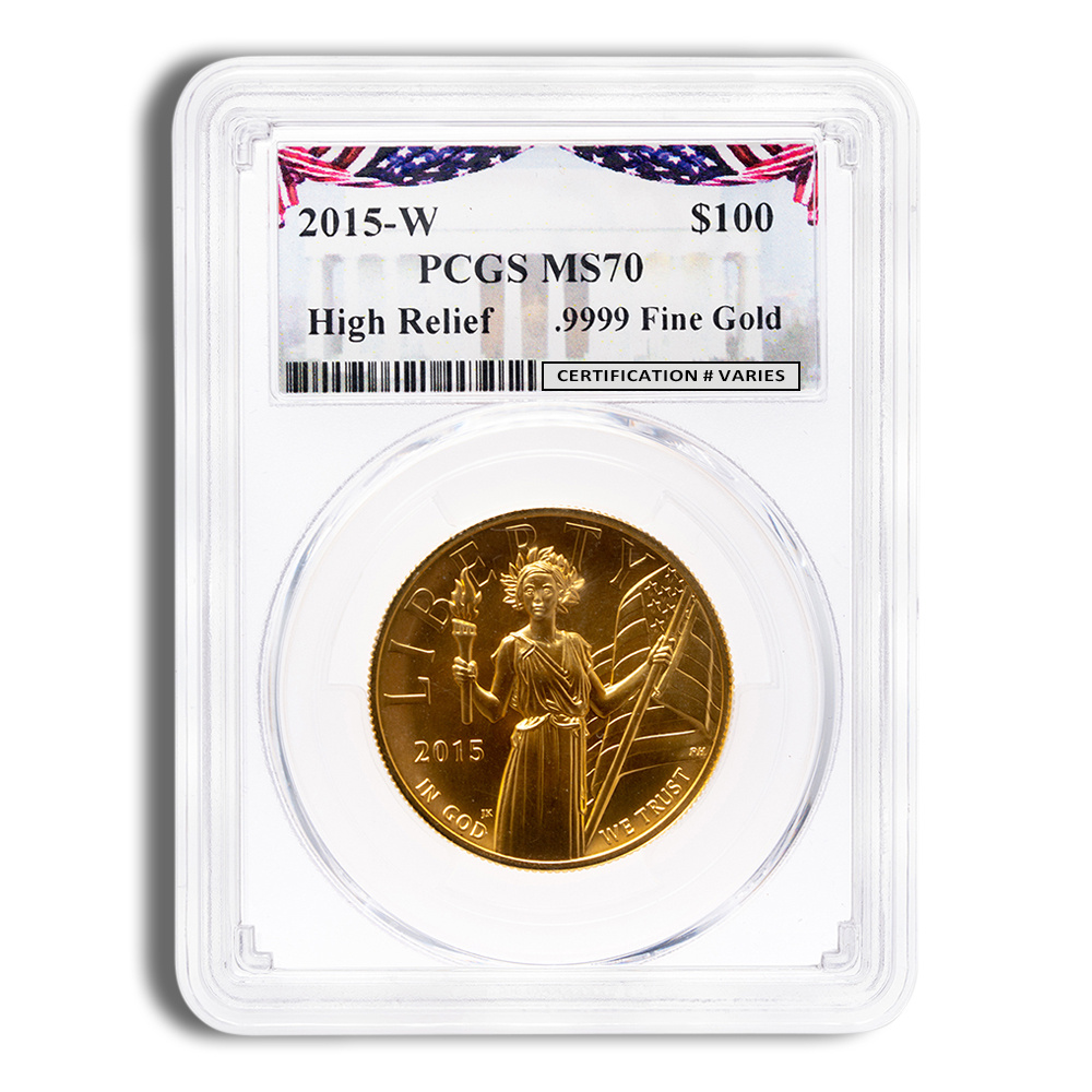 2015-W 1 Oz American Liberty High Relief Gold Coin - PCGS MS70