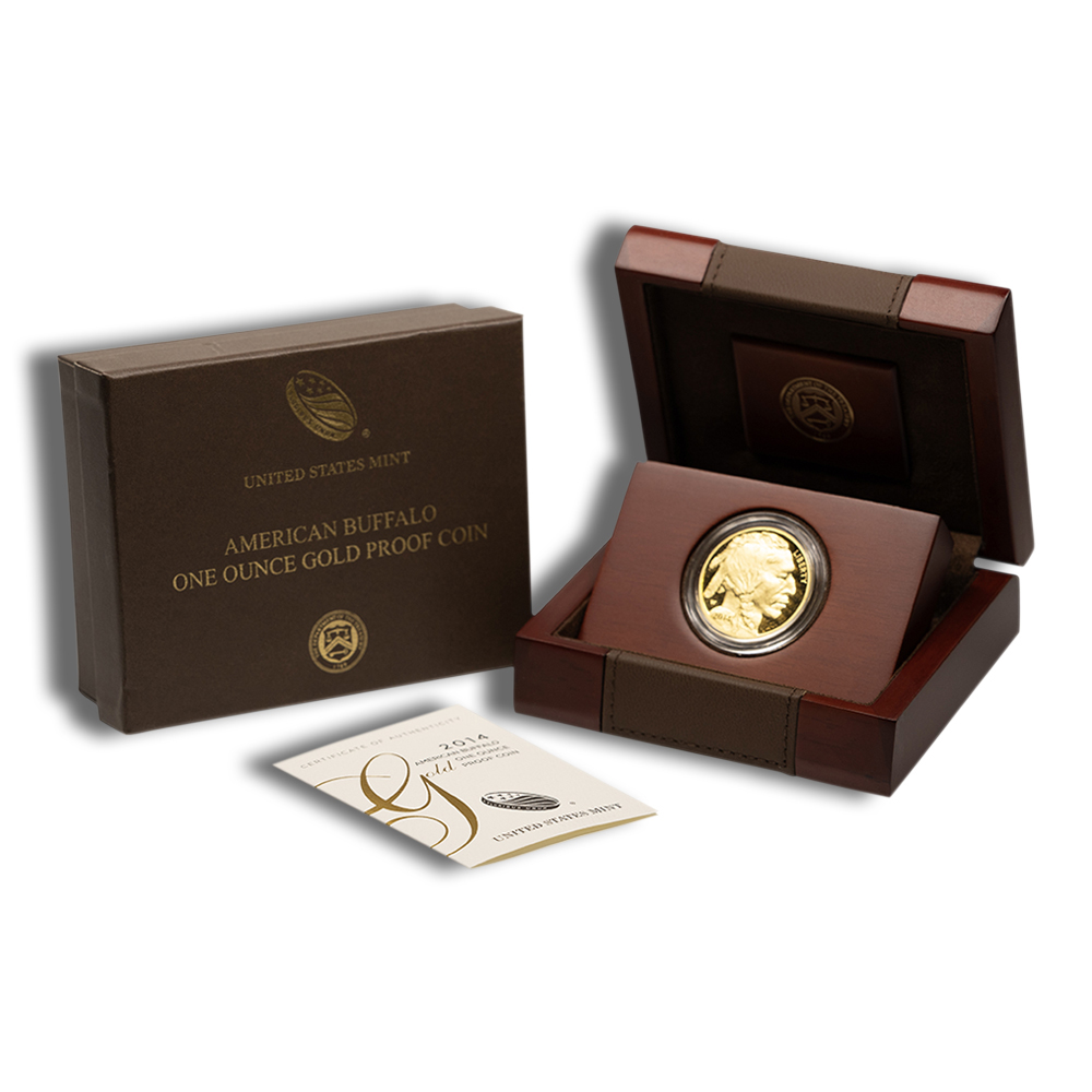 2014-W 1 Oz Proof Gold American Buffalo - BU (with Box and COA)