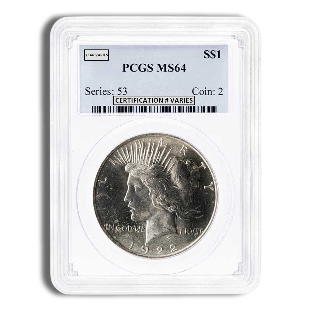 Peace Silver Dollar - PCGS MS64