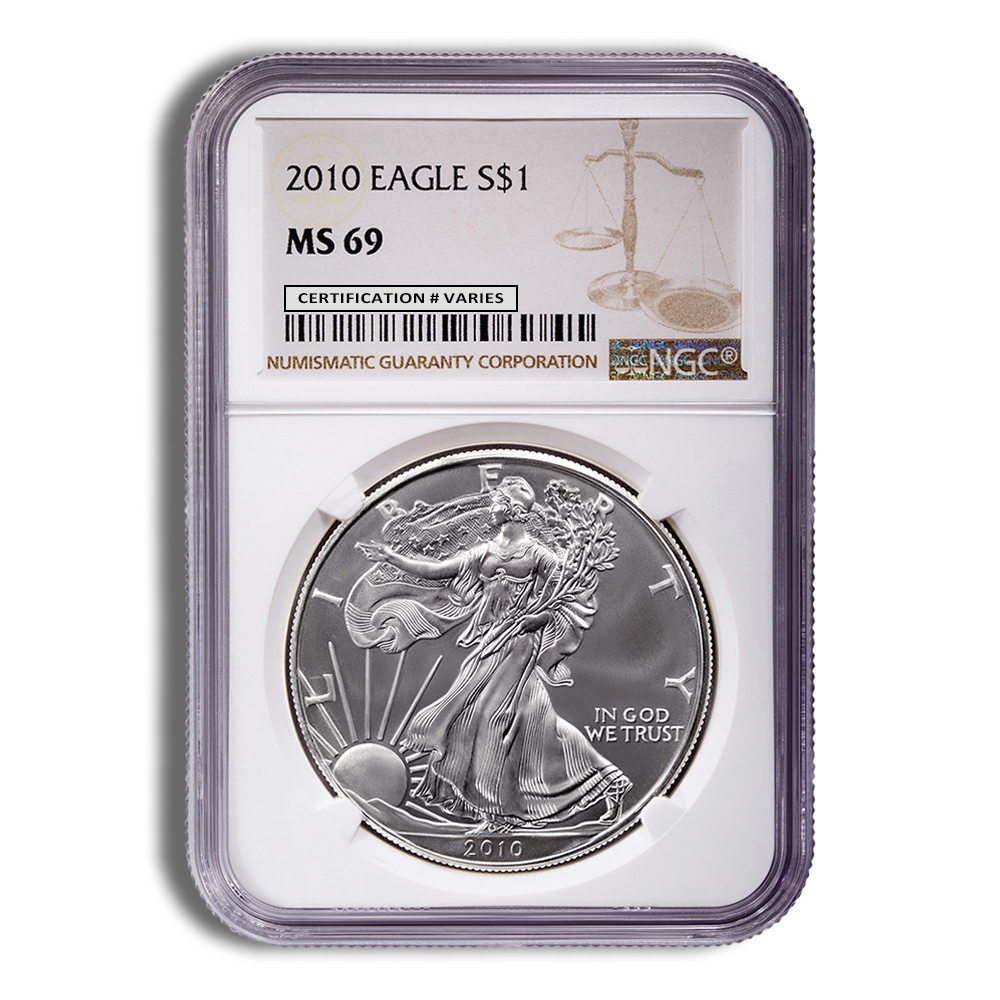 2010 Silver American Eagle - NGC MS69