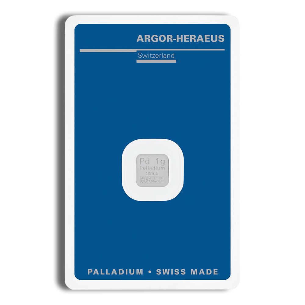 1 Gram Palladium Bar - Argor-Heraeus (In Assay Card)