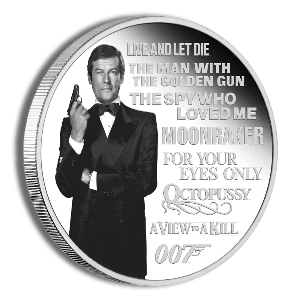 2022 1 Oz Tuvalu Silver $1 James Bond 1 Oz Silver Proof Coin 2nd Issue - BU (with Box and COA)