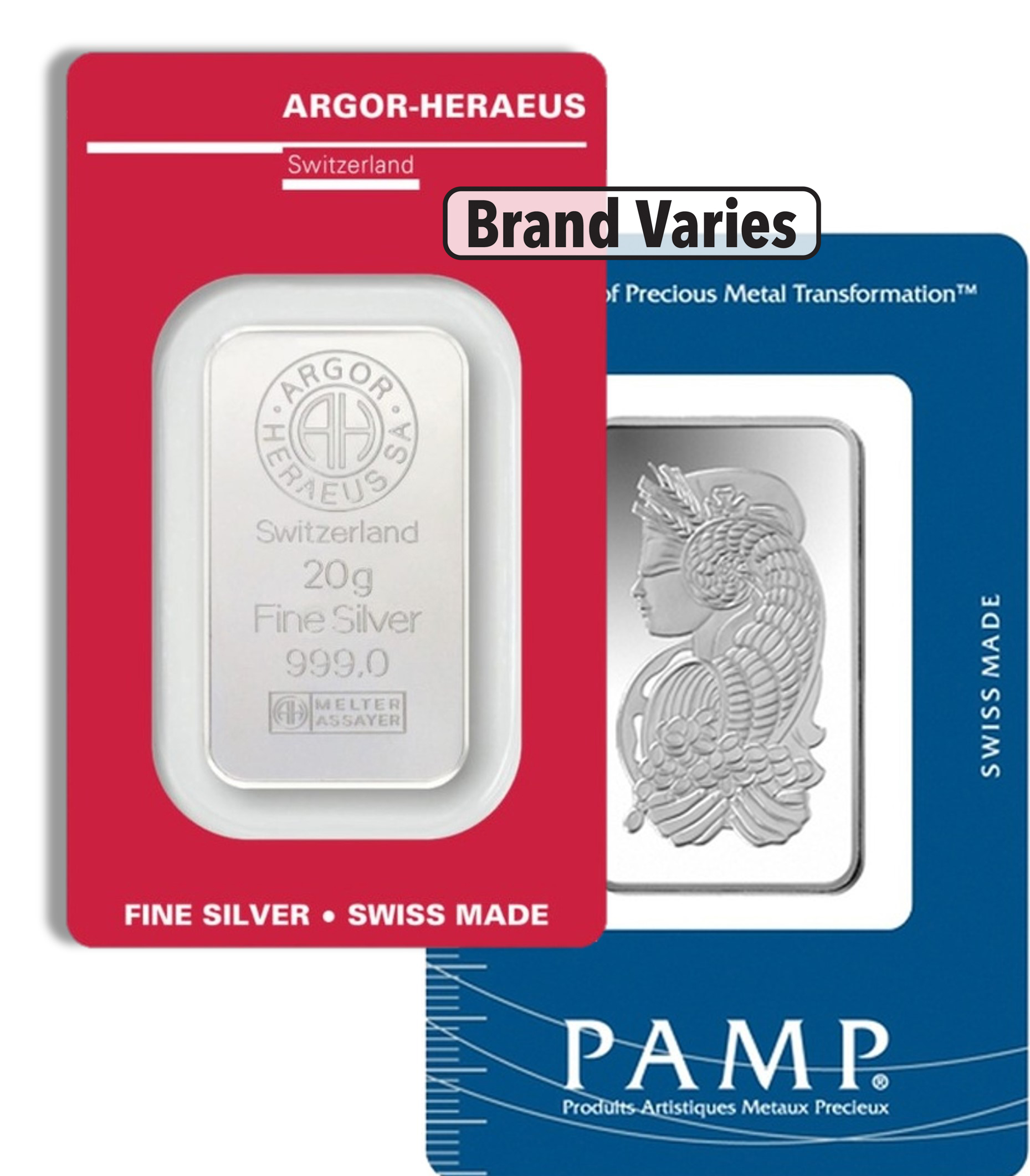 20 Gram Silver Bar (Random Brand, In Assay Card)