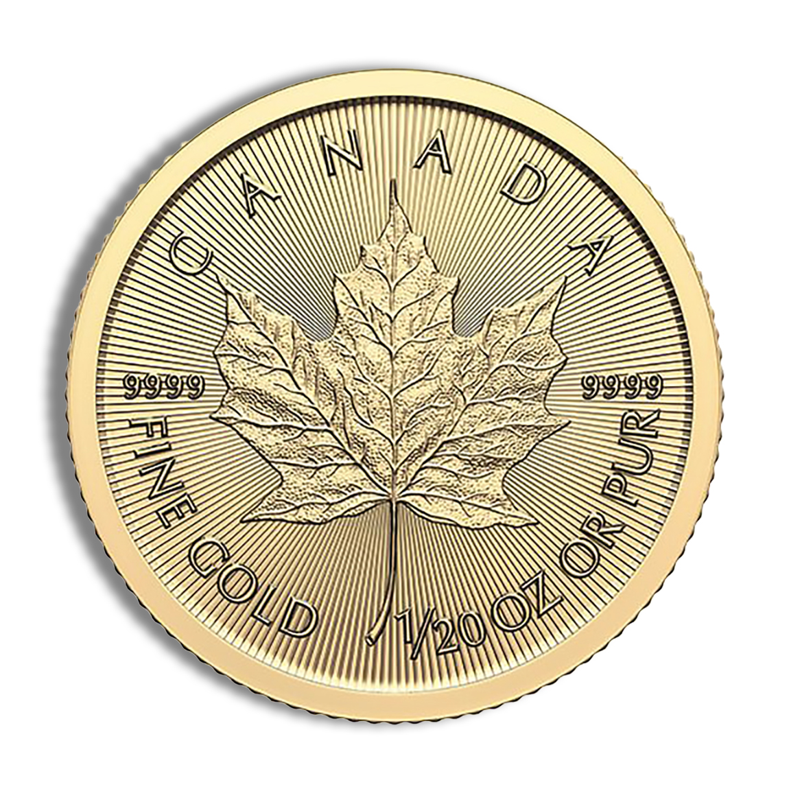 1/20 Oz Gold Canadian Maple Leaf - BU (Random Year, Sealed Packaging)