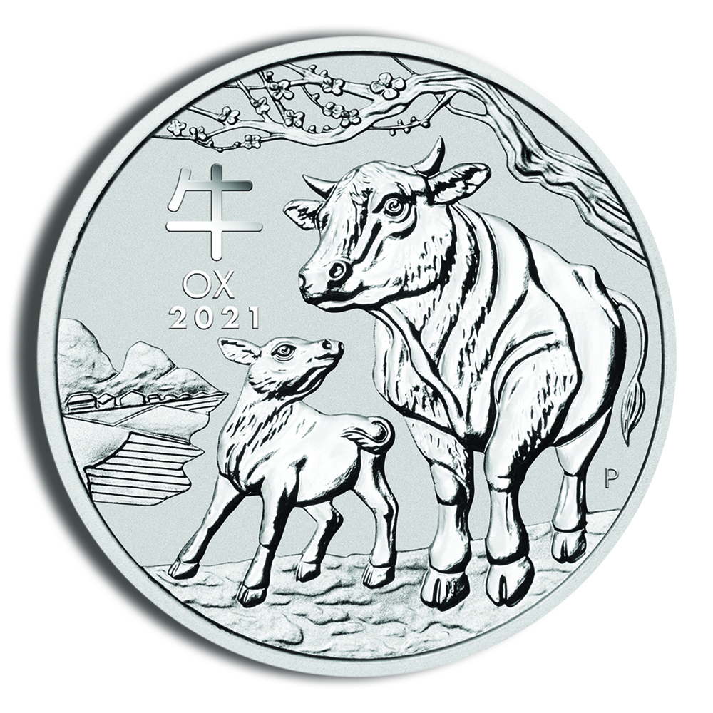 2021 1 Oz Australia Silver Lunar Ox (Series III) - BU