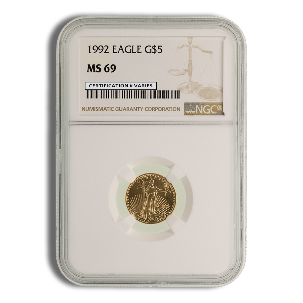 1992 1/10 Oz Gold American Eagle - NGC MS69