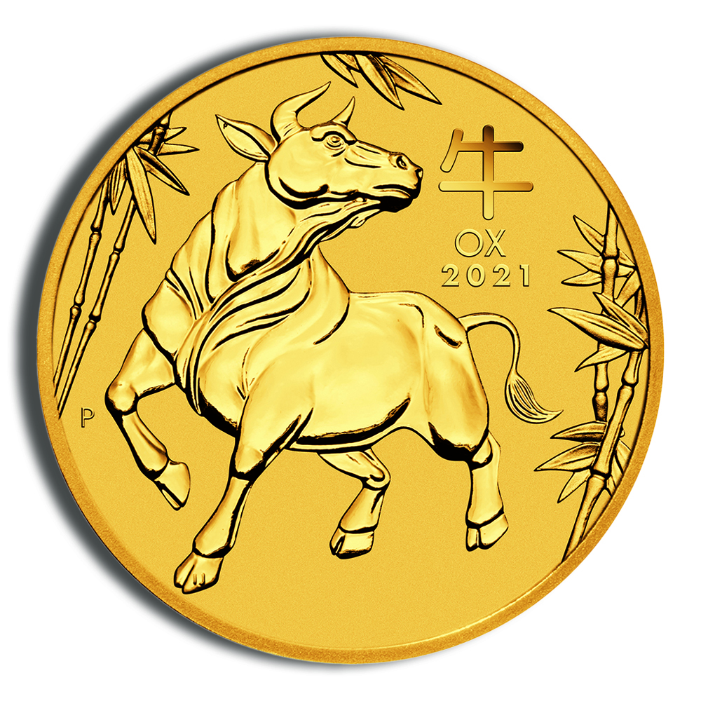 2021 2 Oz Australia Gold Lunar Ox (Series III) - BU