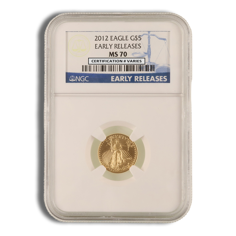 2012 1/10 Oz Gold American Eagle - NGC MS70 (Early Releases)