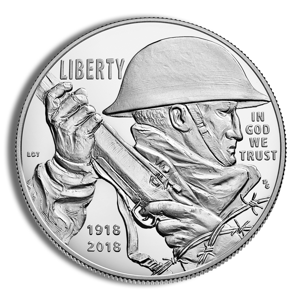 2018-P $1 World War I Centennial Silver Commemorative Proof - BU