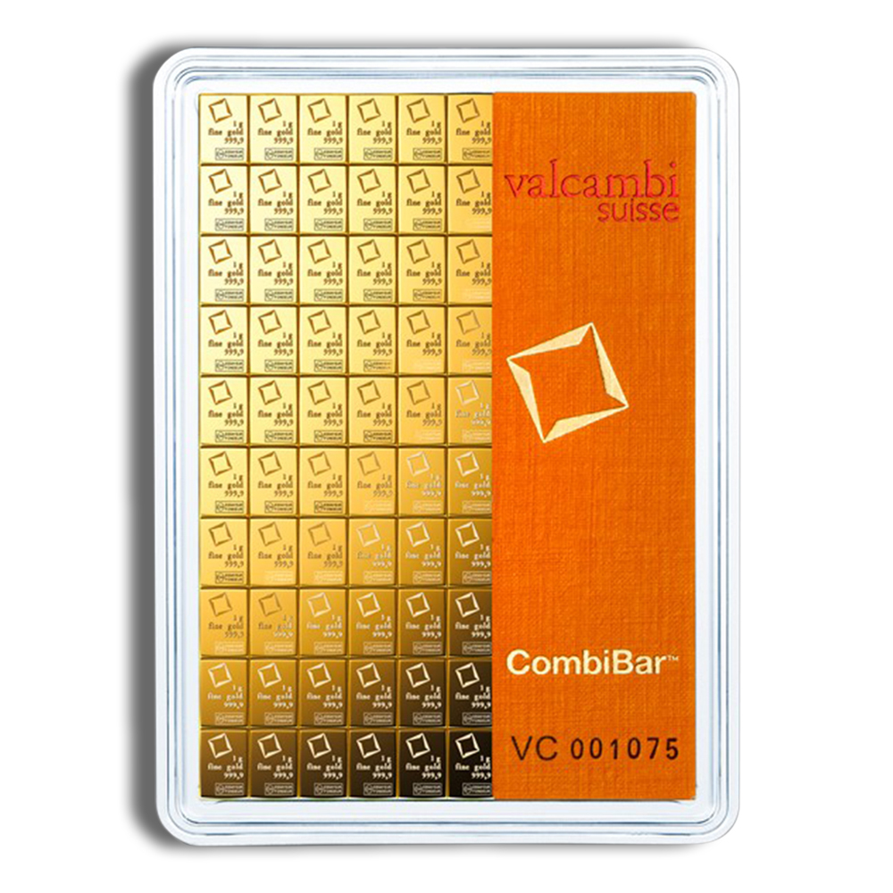 100 x 1 Gram Gold Bar Valcambi CombiBar™ (In Assay Card)