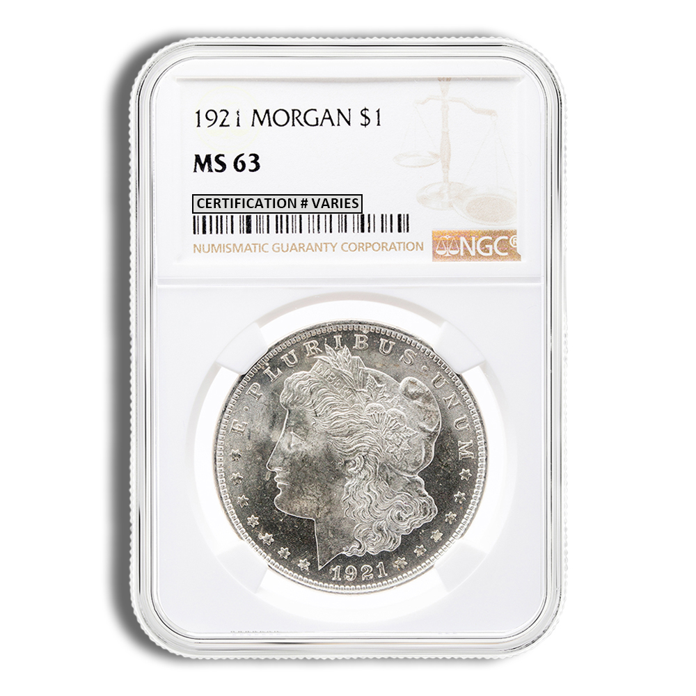 1921 Morgan Silver Dollar - NGC MS63