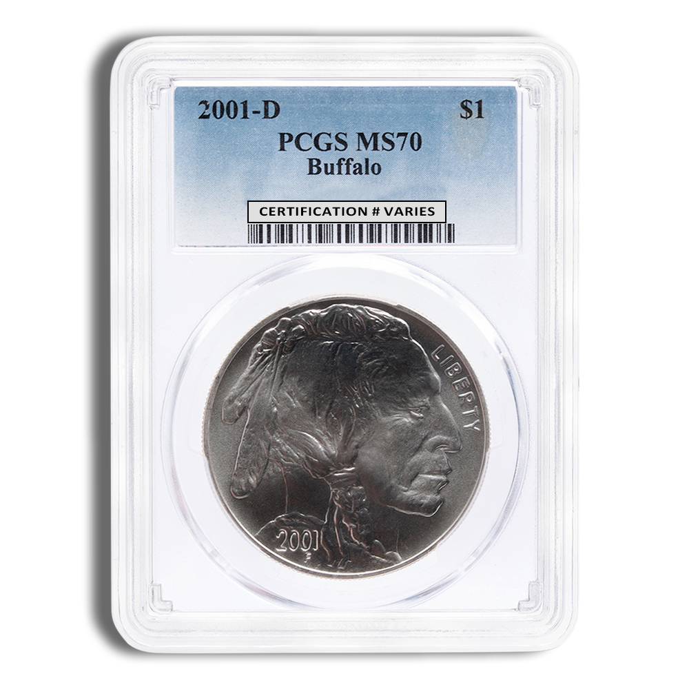 2001-D $1 Silver Buffalo Commemorative - PCGS MS70