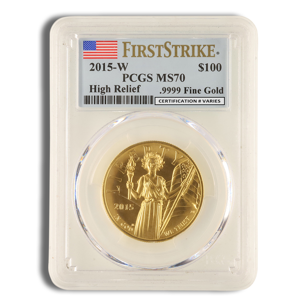 2015-W 1 Oz American Liberty High Relief Gold Coin - PCGS MS70 (First Strike)